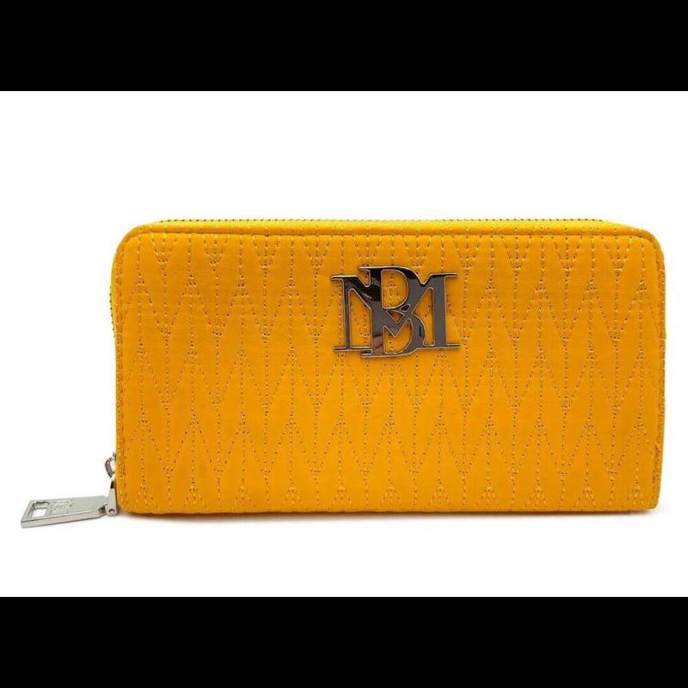 Badgley Mischka Vegan Leather Yellow Wallet with Braided Quilting (MSRP $49) NWT